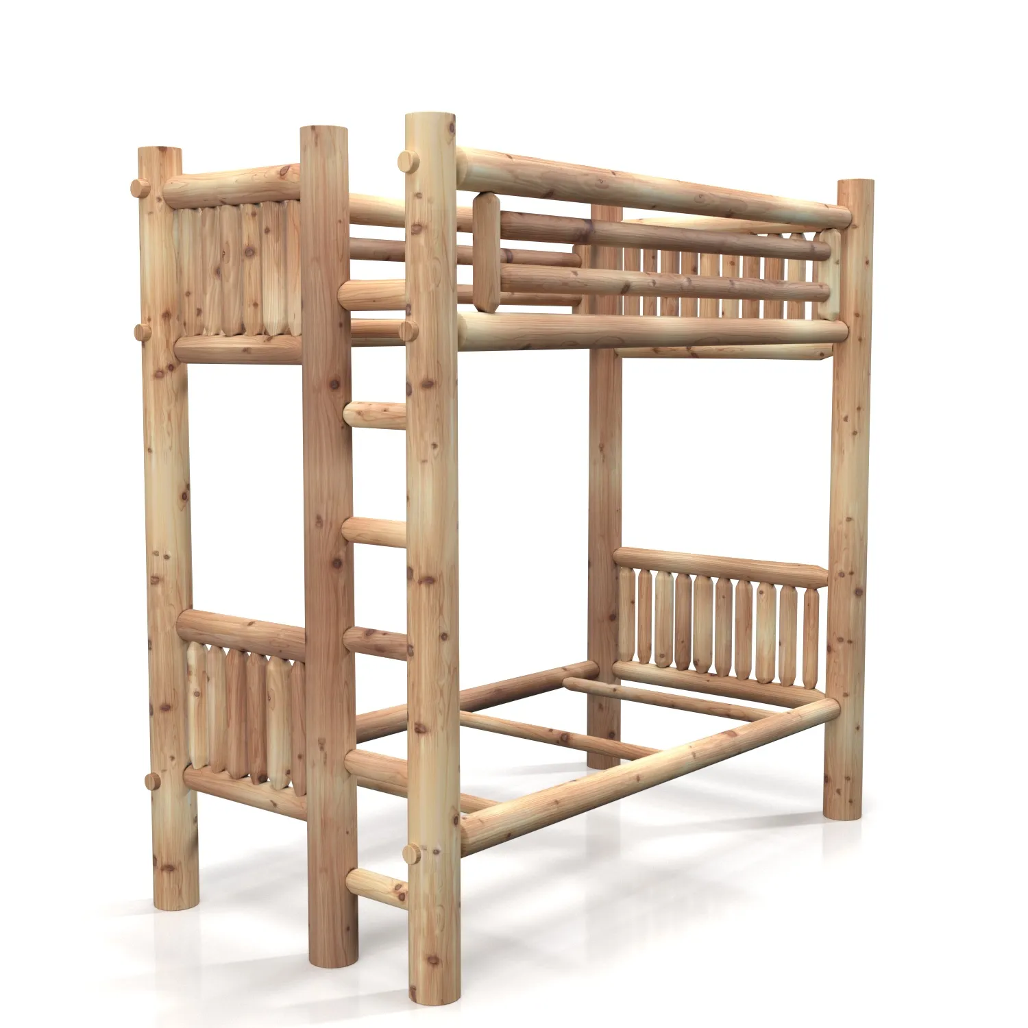 Twin Over Twin Bunk Bed PBR 3D Model_01